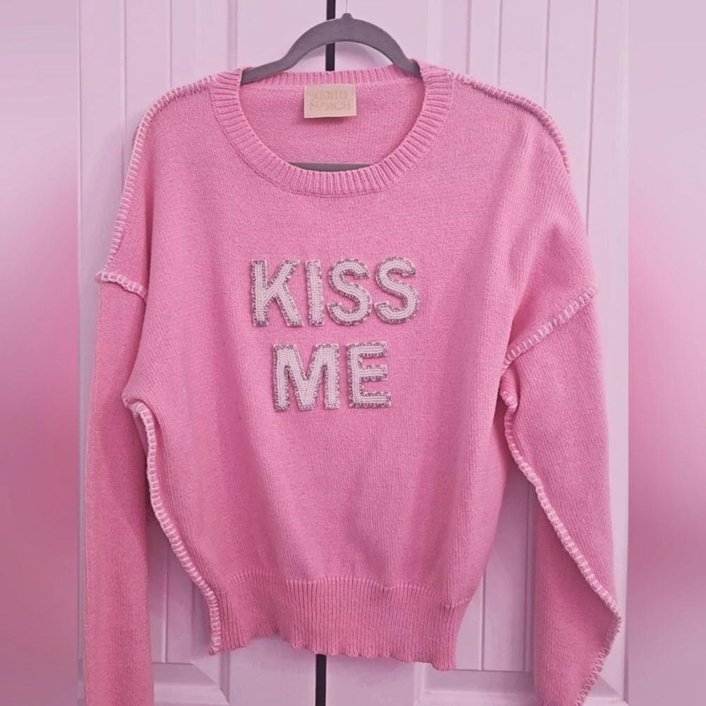 Judith March Pink Crew Neck Sweater